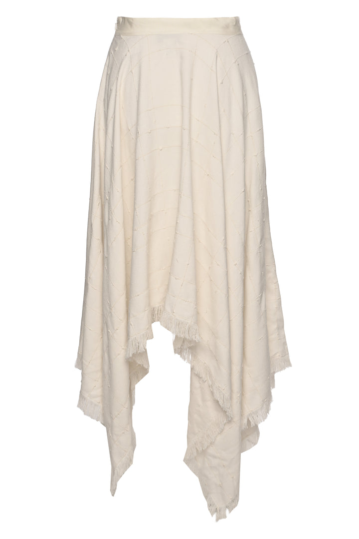 Kall Meyer Size XS Frayed Asymmetric Tweed Midi Skirt