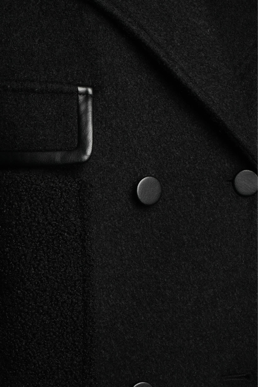 Emporio Armani Size 44 Cropped Wool-Blend Peacoat