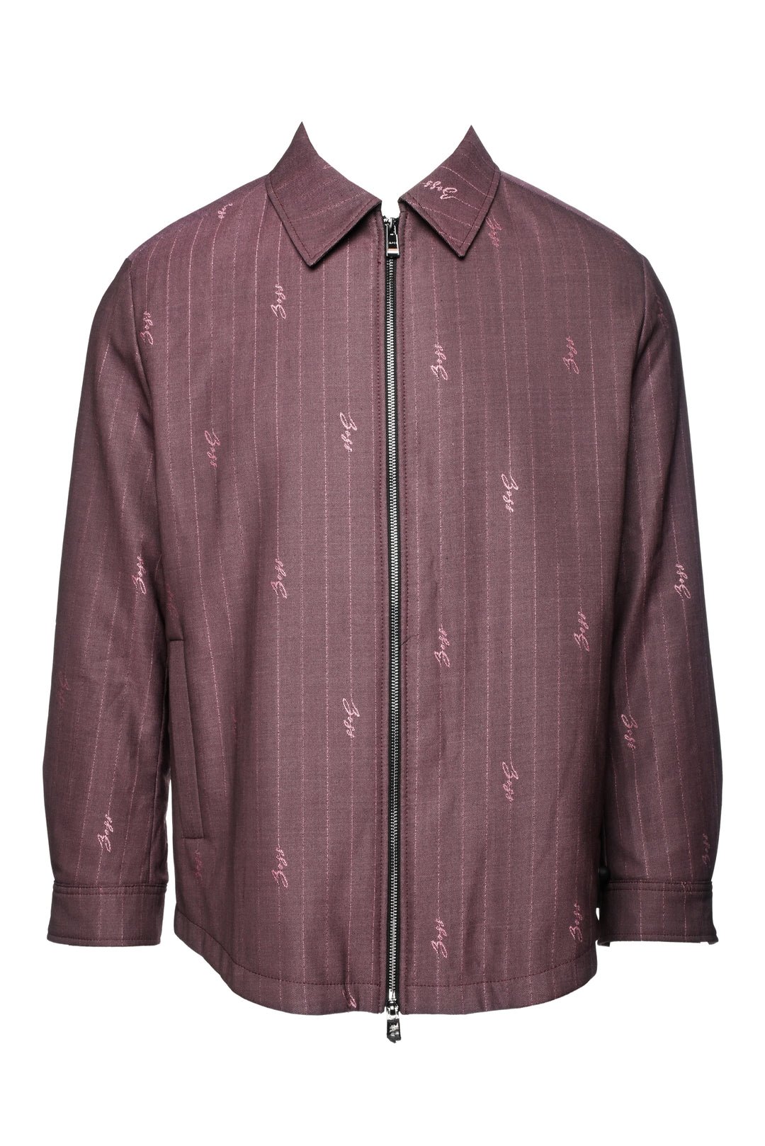 Boss Size 38 Men's Logo Pinstripe Carper Coach Jacket