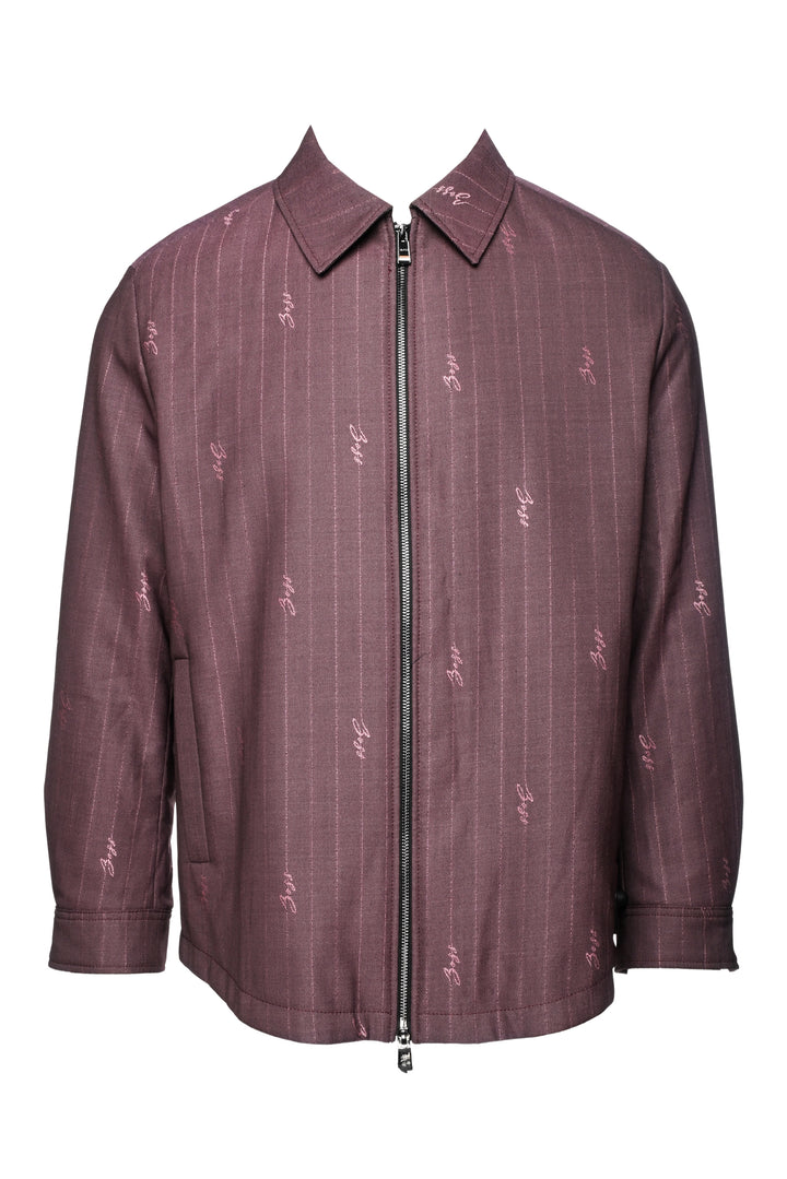 Boss Size 38 Men's Logo Pinstripe Carper Coach Jacket