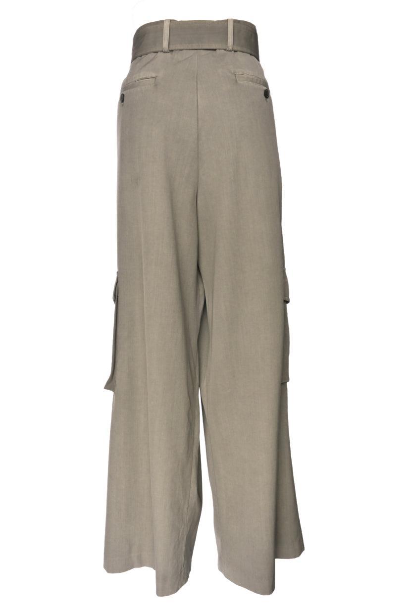 Dries Van Noten Size 38 Men's Wide Leg Belted Cargo Trousers