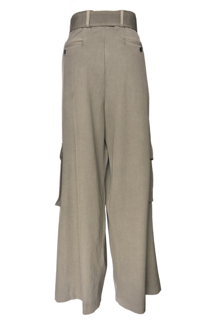 Dries Van Noten Size 38 Men's Wide Leg Belted Cargo Trousers
