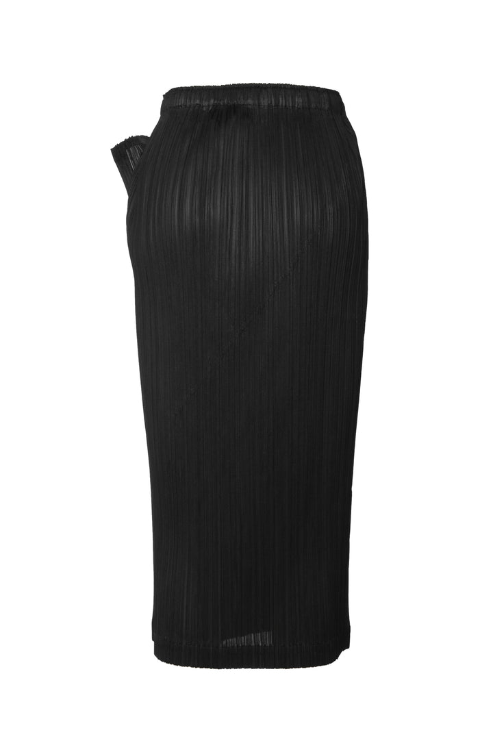 Pleats Please Size 1 Drape Front Pleated Midi Skirt