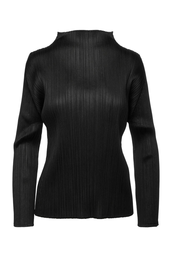 Pleats Please Size 5 Mock Neck Long Sleeve Pleated Tops