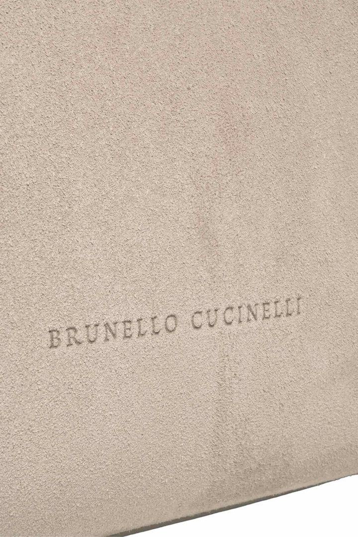 Brunello Cucinelli East-West Monili Suede Top-Handle Tote