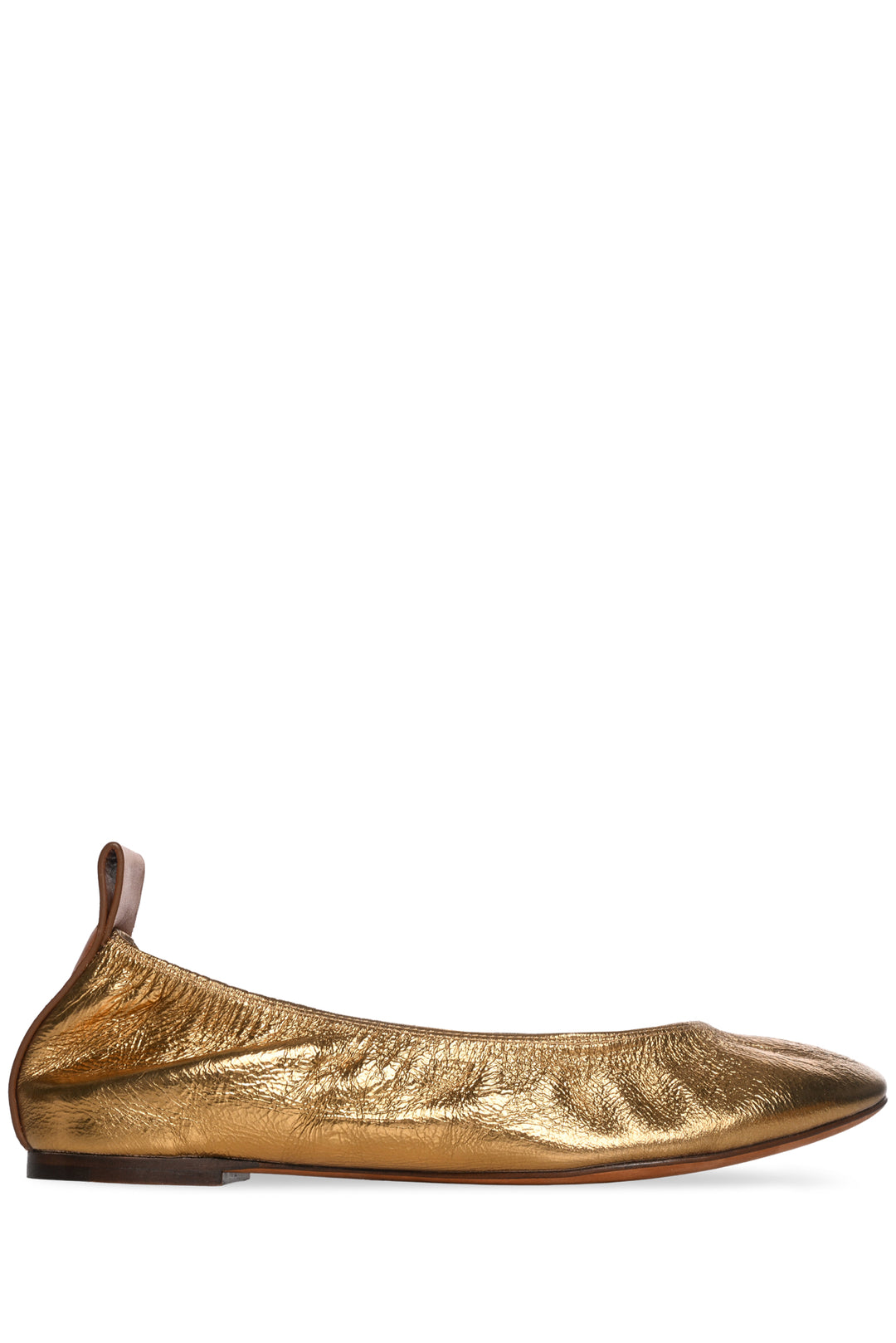 Lanvin Size 36 Metallic Ruched Ballerina Flats