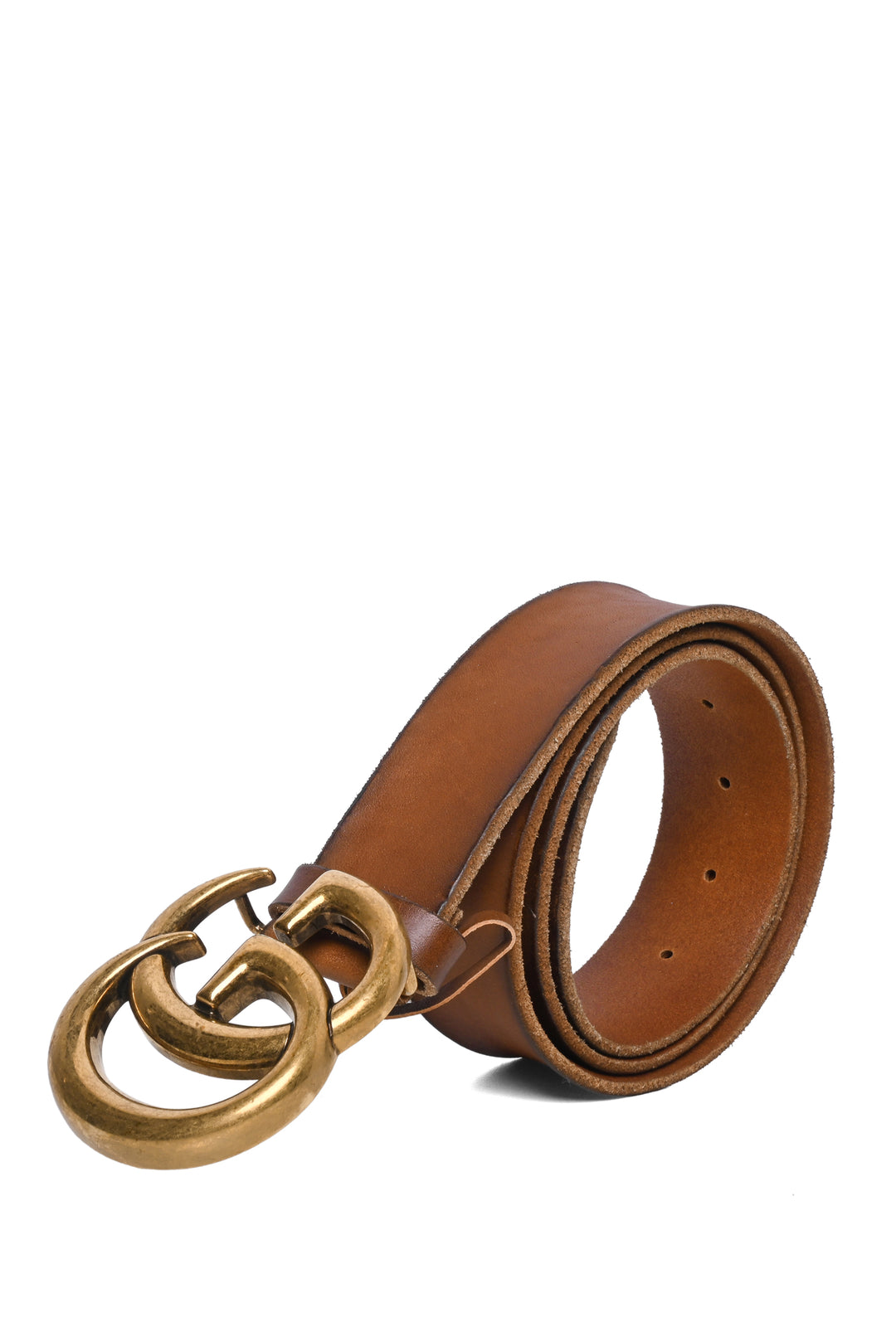 Gucci Size 36 Unfinished Faded Leather GG Marmont Wide Belt