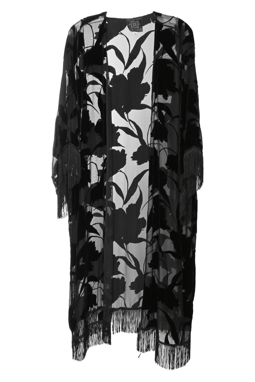 Johnny Was Size XL Velvet Fringe Kimono