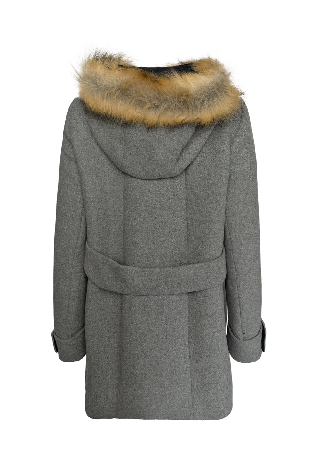 maje Size 38 Wool-Blend Faux Fur Coat