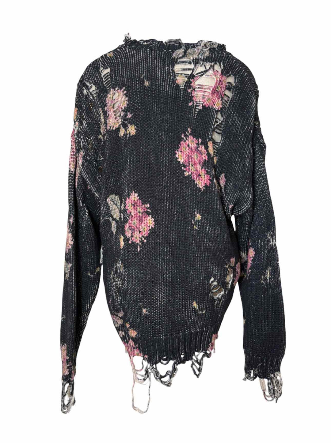 R13 Size XS FW 22 Distressed Knit Floral  Sweater