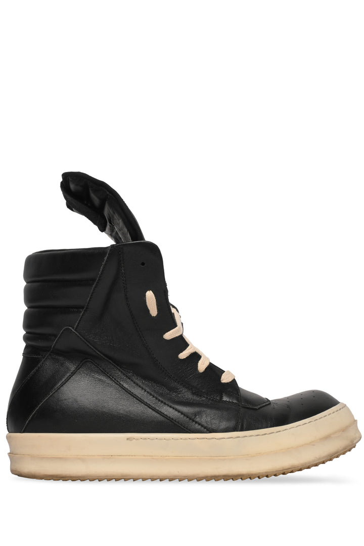 Mens Shoe Size 41 Rick Owens Men's Geobasket High Top Leather Sneakers