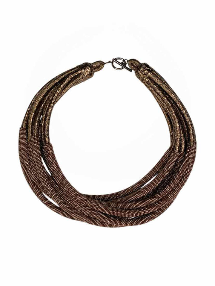 Brunello Cucinelli Leather & Monili Bead Necklace