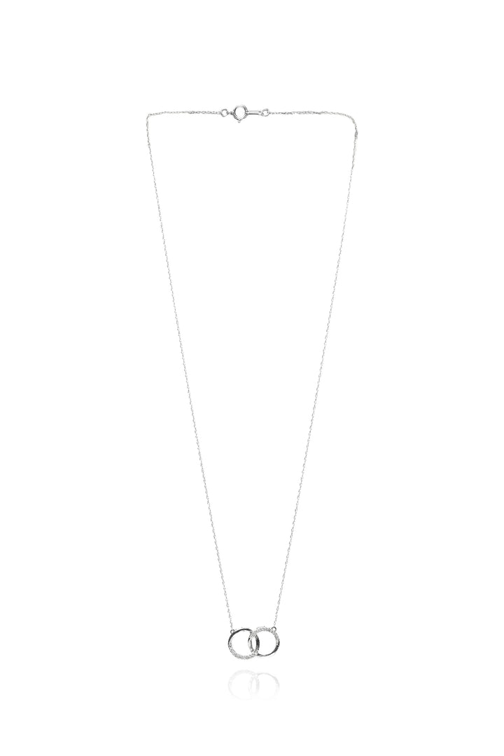 Peoples 10K White Gold & Diamonds Interlocking Circles Necklace