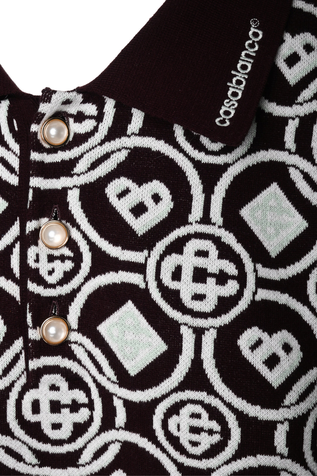 Casablanca Size XXXL Men's Monogram Cotton Knit Polo Shirt