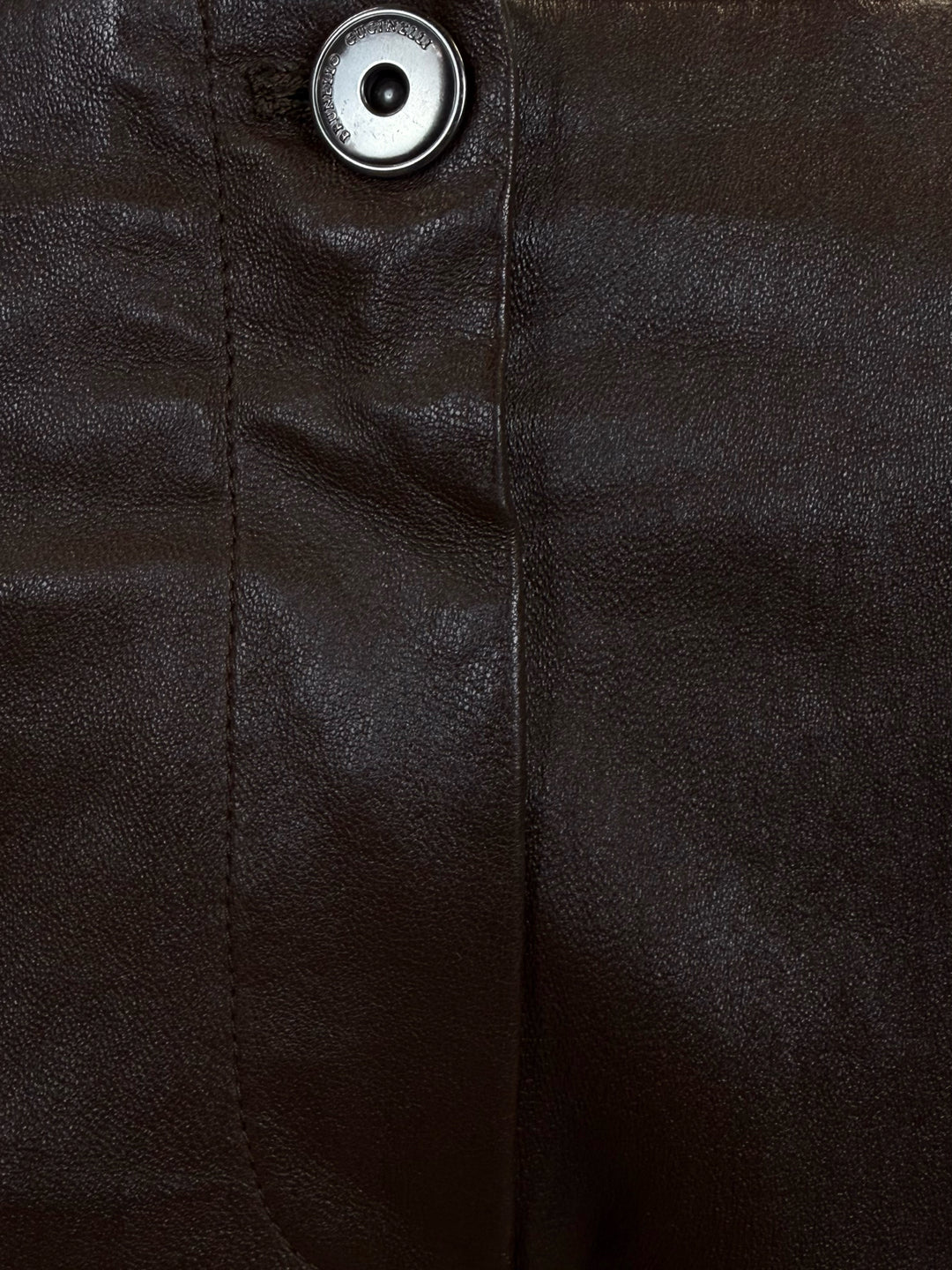 Brunello Cucinelli Size 4 Stretch Nappa Leather Ankle Pants