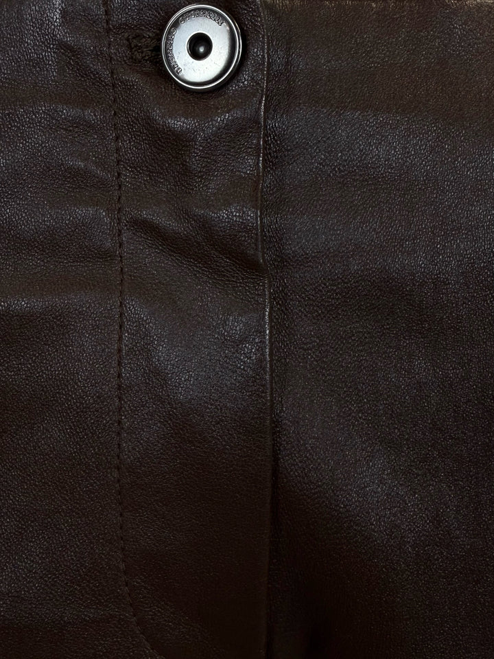 Brunello Cucinelli Size 4 Stretch Nappa Leather Ankle Pants