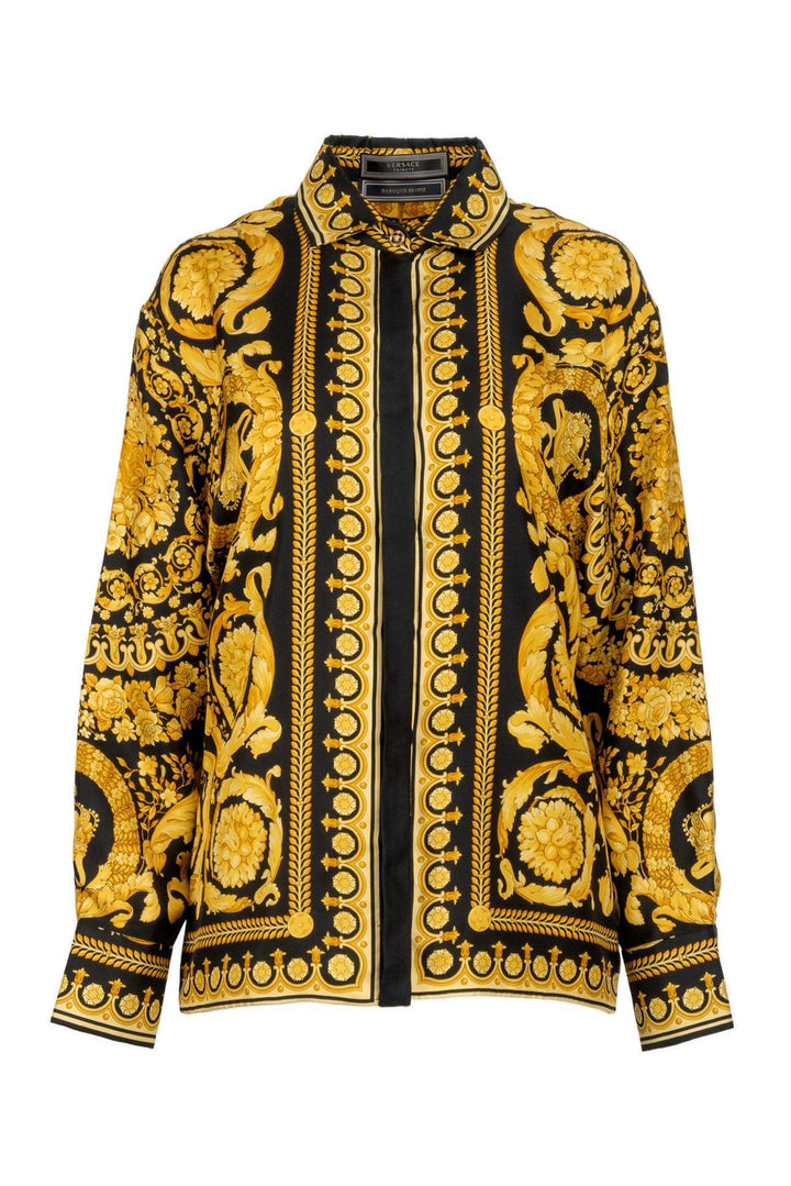 Versace Size 40 Tribute Baroque SS 1992 Silk Blouse