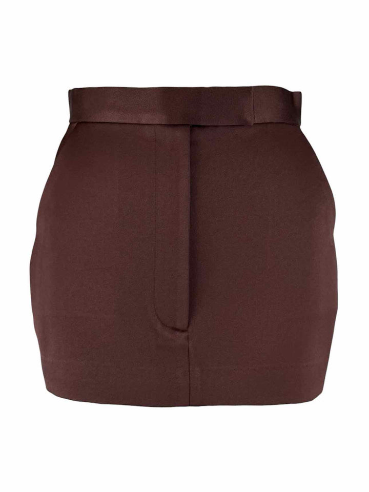 Alex Perry Size 6 Elle Satin-Crepe Mini Skirt