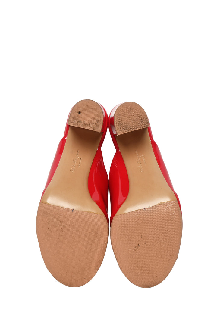 Ferragamo Size 8 Vara Bow Block Heel Mule Sandals