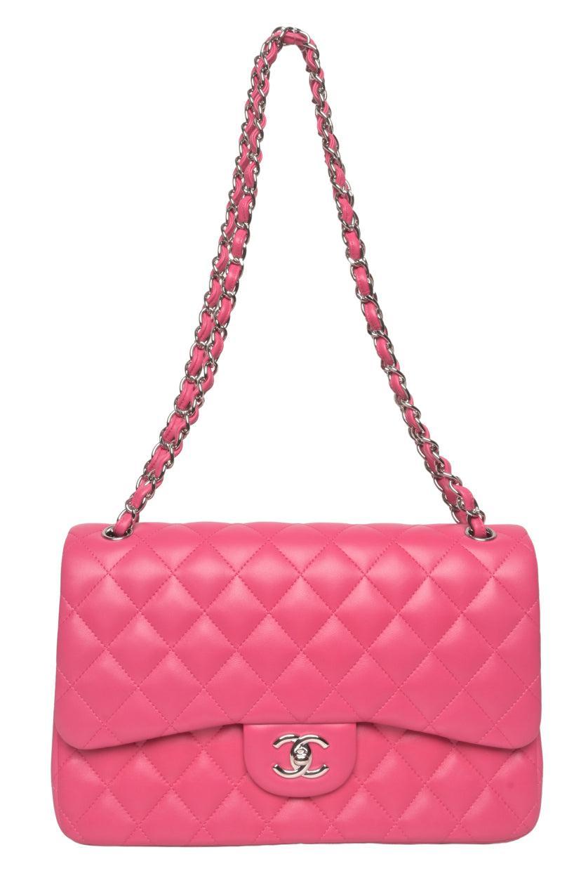 Chanel 2014 Quilted Lambskin Jumbo Double Flap Shoulder Bag
