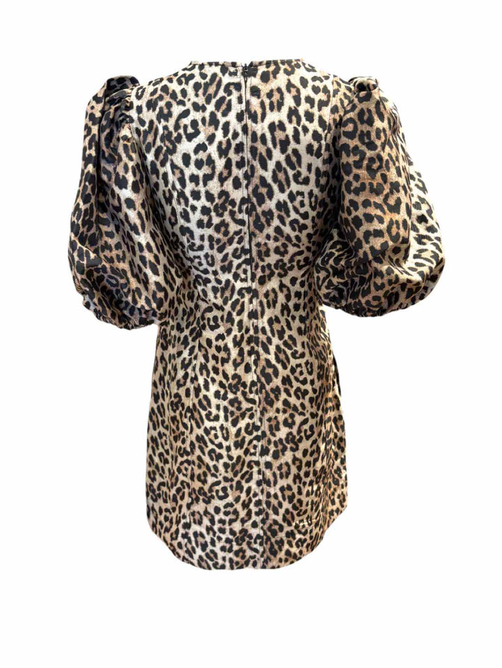 Ganni Size 32 Leopard Print Dress