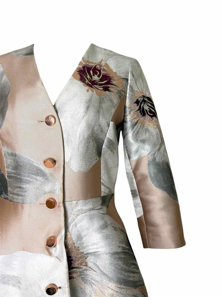 Ted Baker Size 2 Metallic Floral Coat