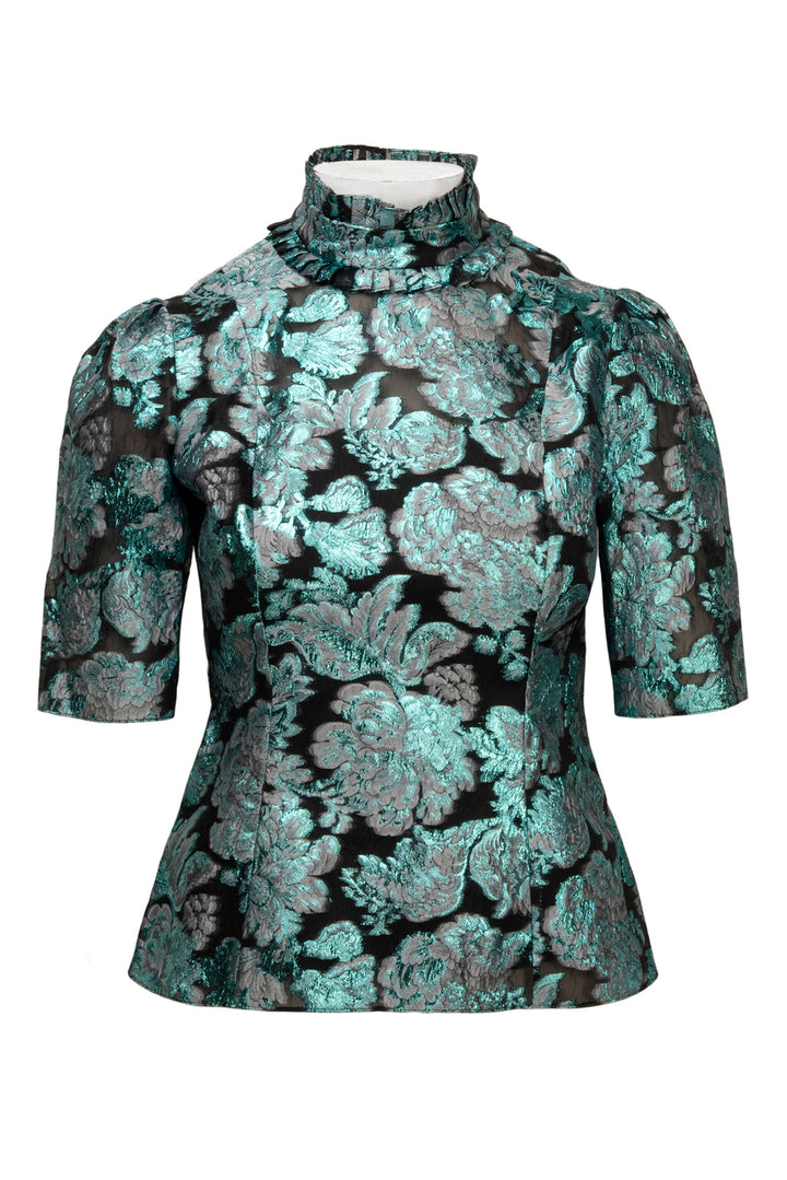 Erdem Size 4 Silk Floral Jacquard Tops