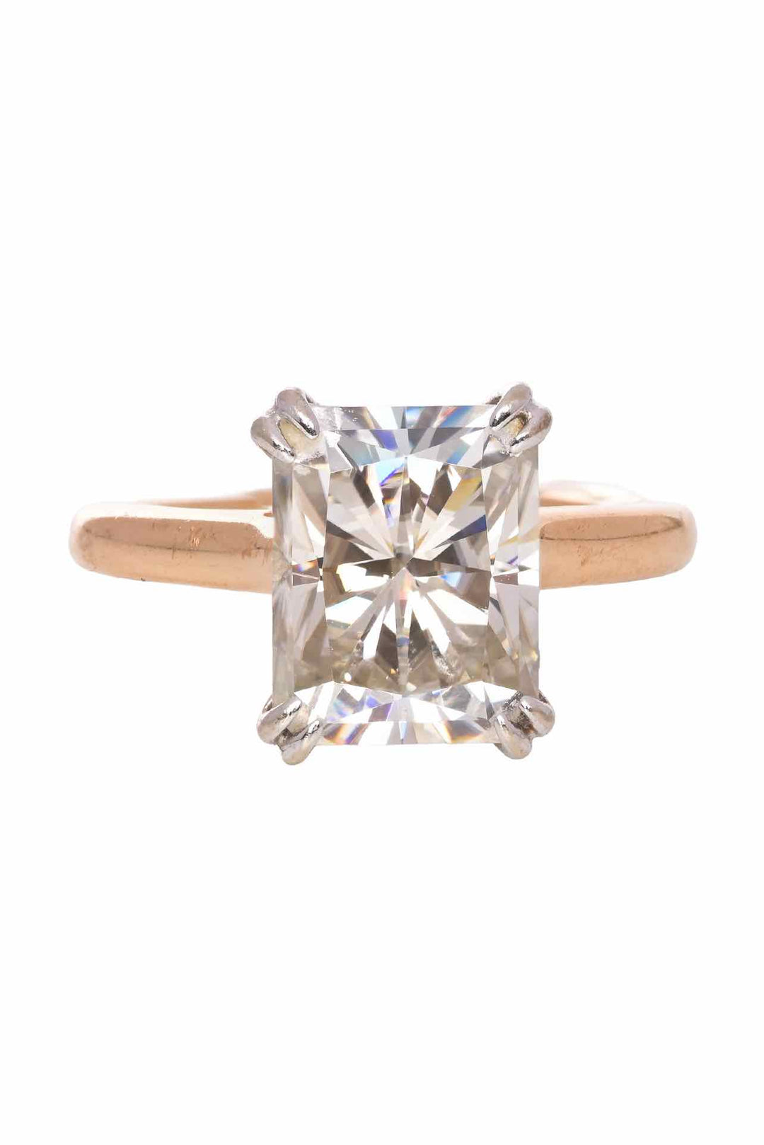 14K Yellow Gold & White Gold Moissanite Size 5 Ring