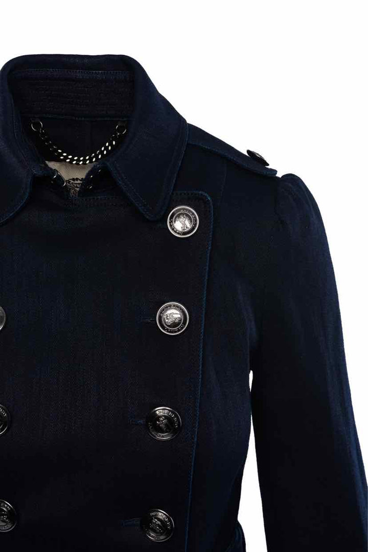 Burberry Size 2 Denim Trench Coat