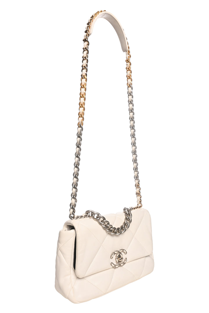 Chanel Goatskin Quilted Medium 19 Flap Bag