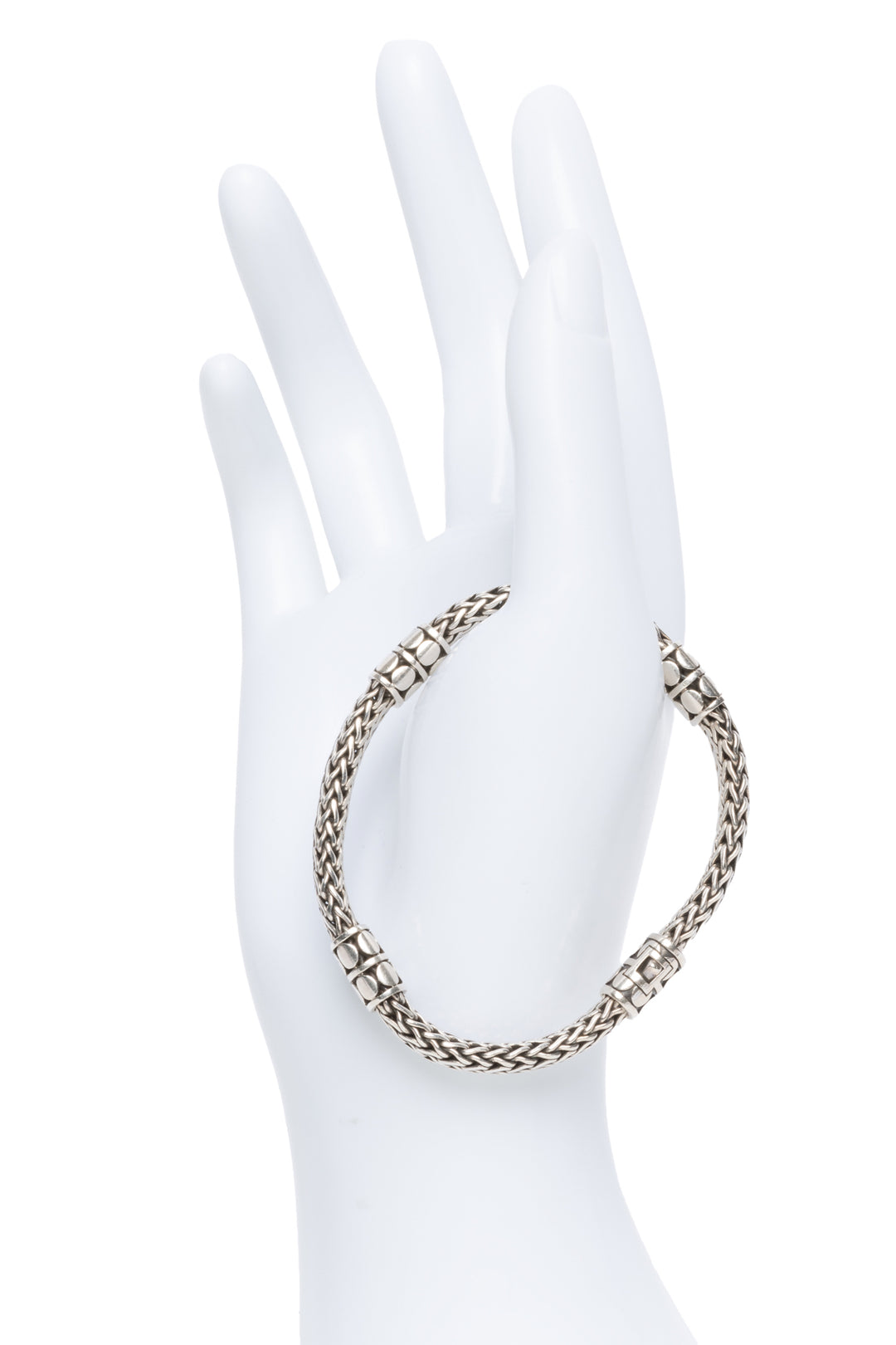 John Hardy Silver 6.5mm Classic Chain Dot Station Bracelet