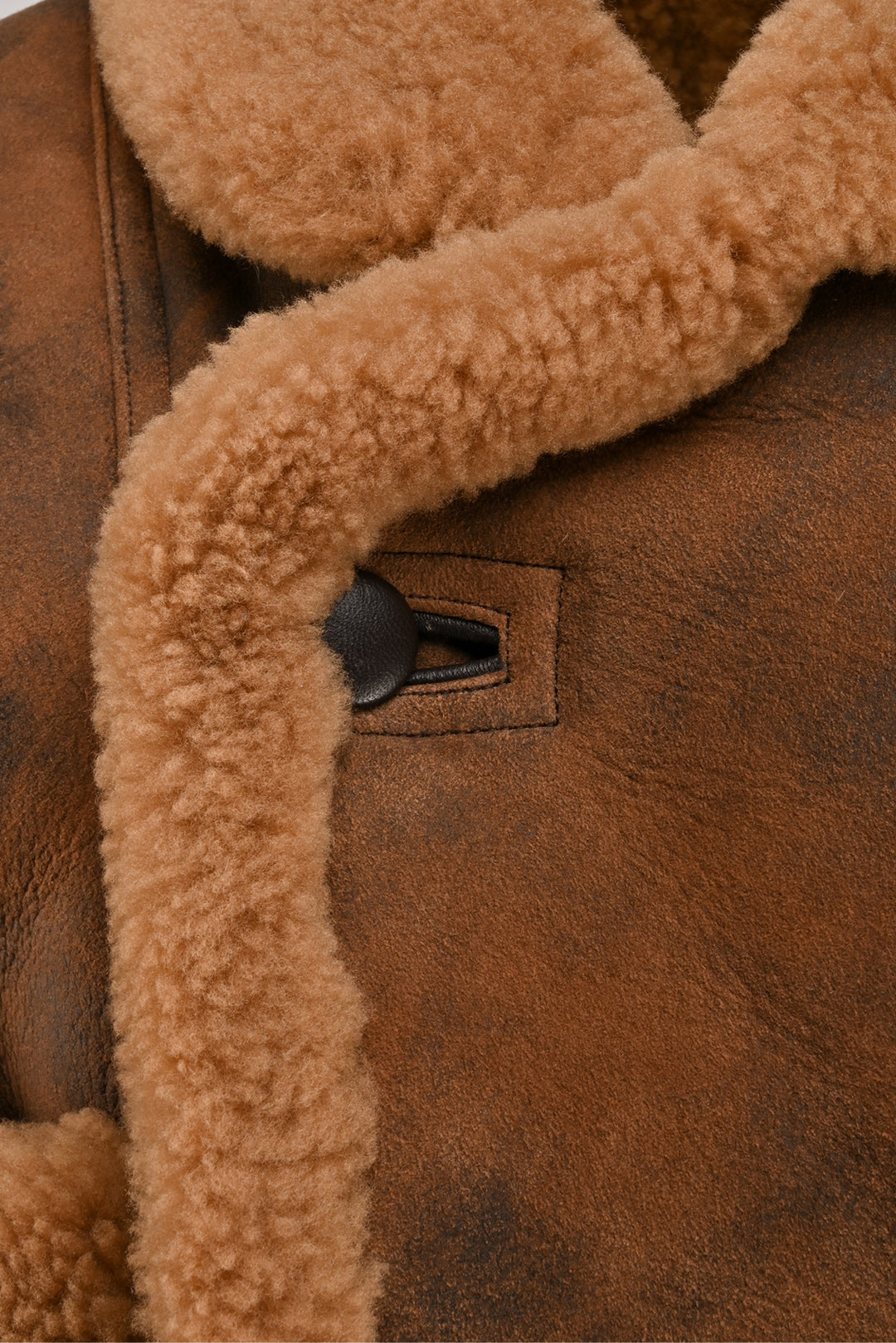 Sandro Size 34 Weber Distressed Shearling Jacket