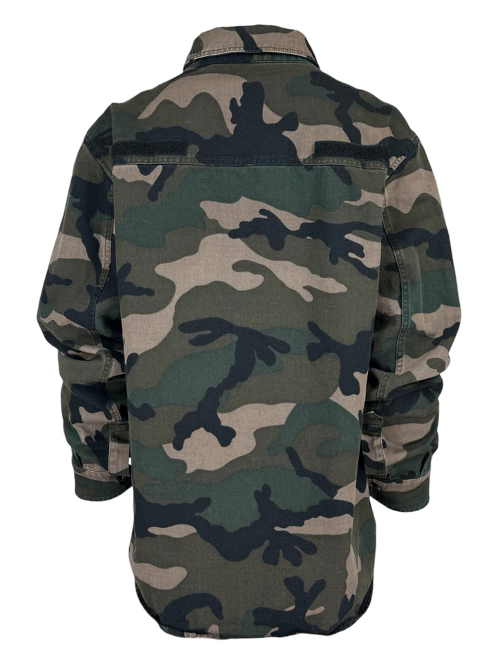 Valentino Size 40 Men's Camoflage Military Shirt Long Sleeve