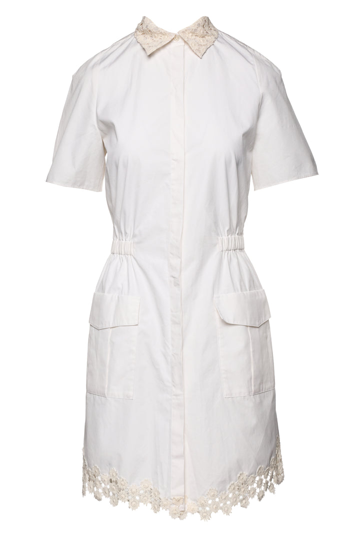 Joseph Size 36 Bradley Cotton Eyelet Shirt Dress