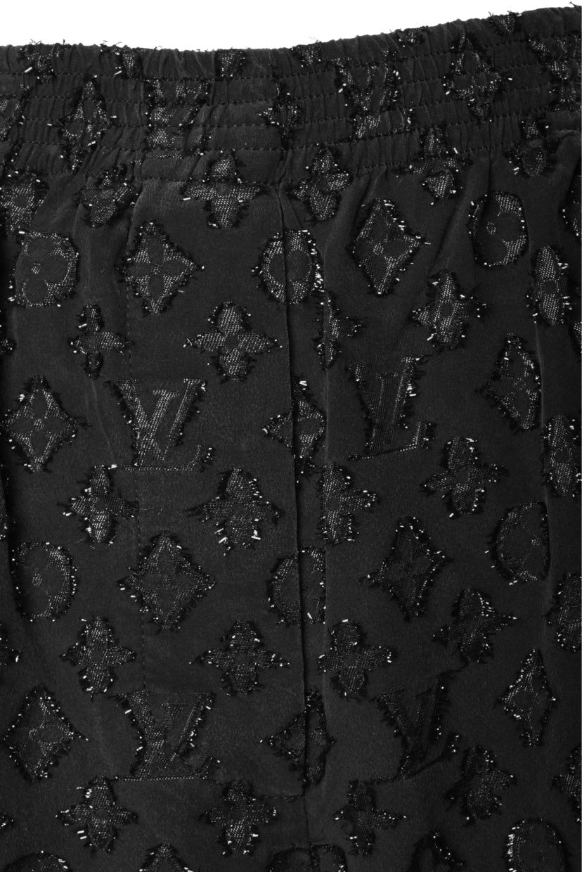 Louis Vuitton Size 36 Metallic Monogram Silk Pants