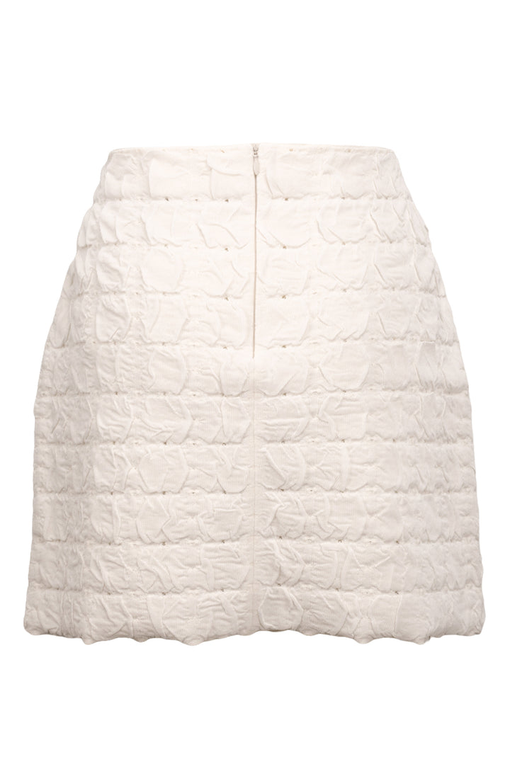 Oscar De La Renta Size L Matelasse Knit Bow Cardigan & Mini Skirt Set