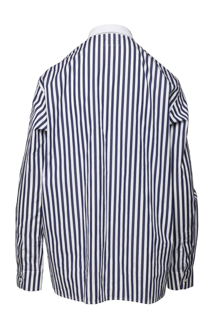 Sebline Size XL Chemise Lavalier Butcher Stripe Tops