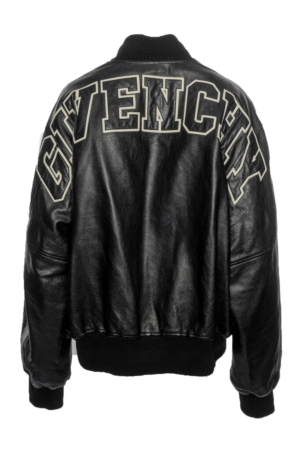 Givenchy Size 52 Men's Unisex Back Logo Leather Bomber Jacket