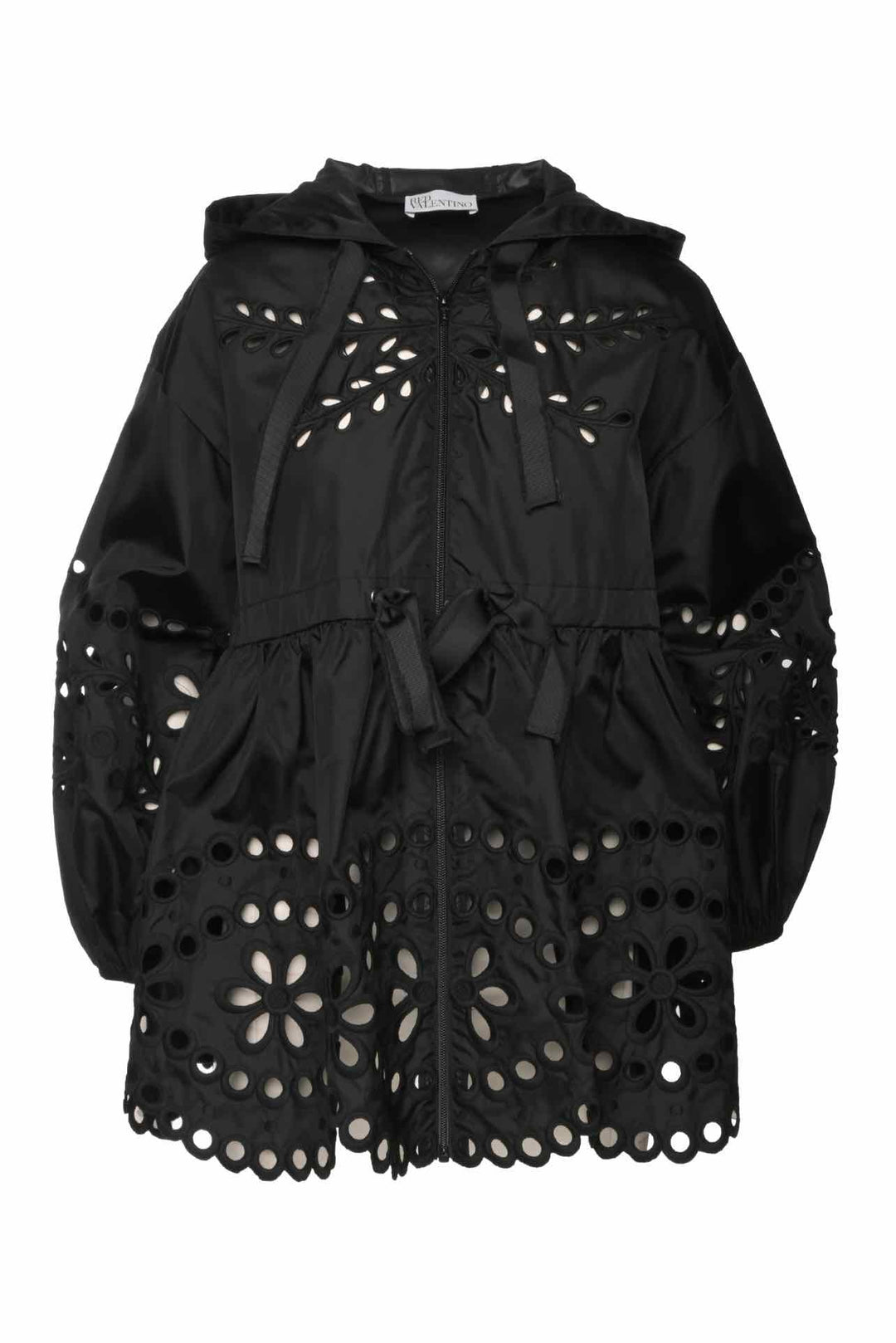 Red Valentino Size 2 Eyelet Nylon Belted Jacket