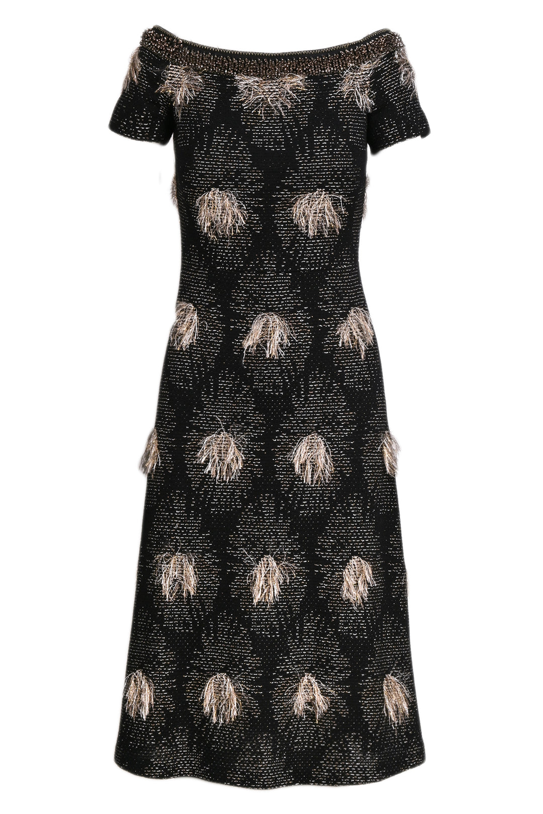 St. John Couture Size 2 Bead Embellished Off the Shoulder Dress