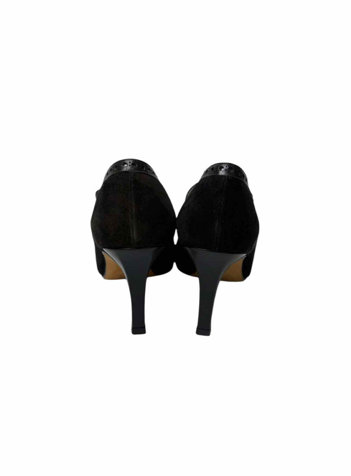 Manolo Blahnik Size 38 Suede & Leather Trim Pumps
