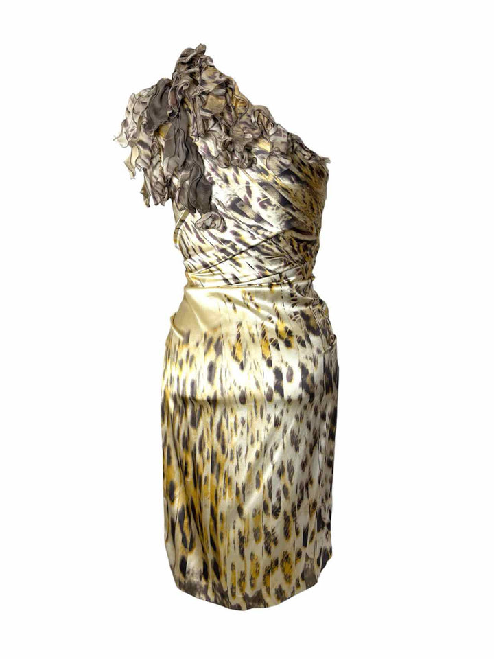 Roberto Cavalli Size 40 Silk Animal Print Dress