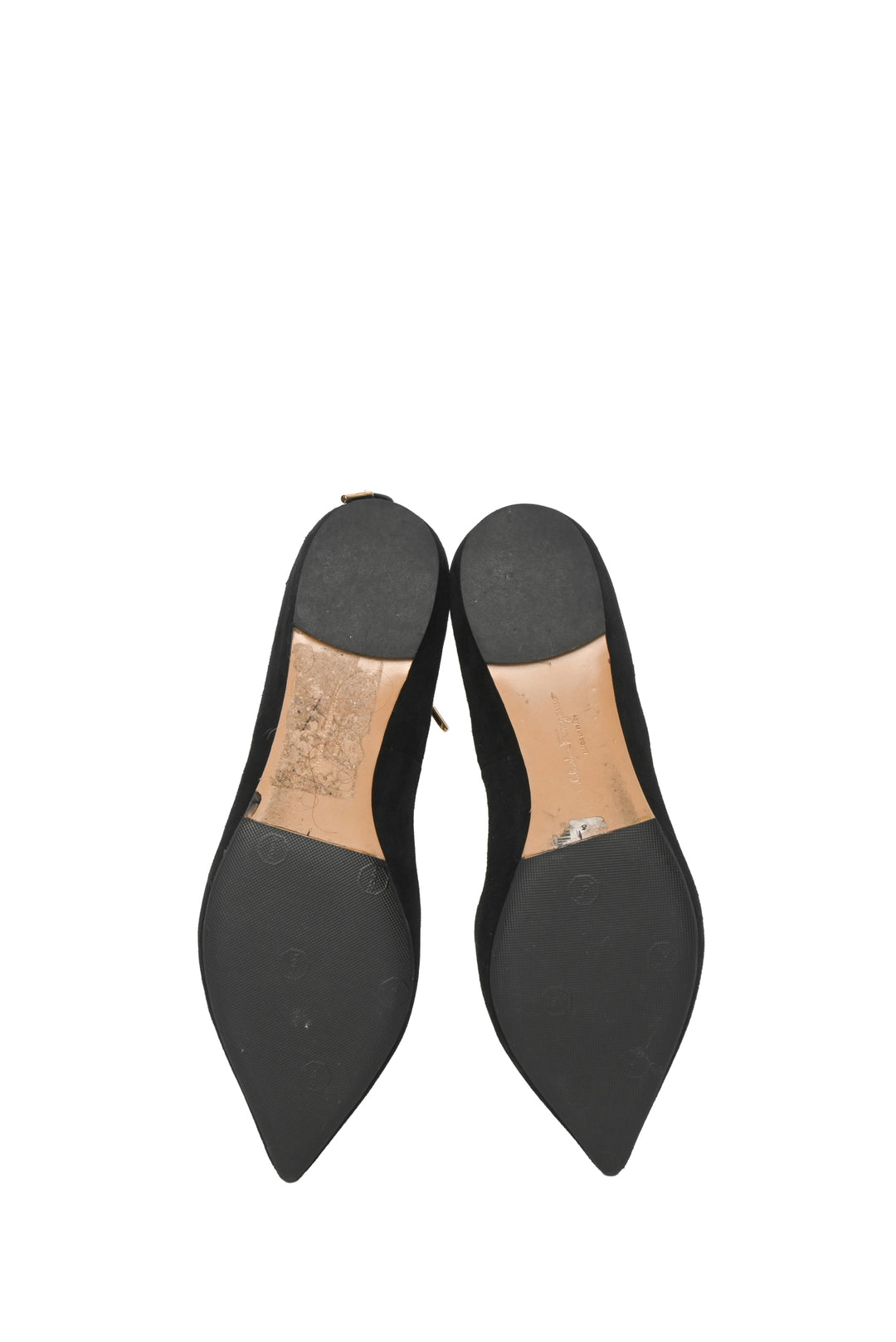 Salvatore Ferragamo Size 7.5 Patent Bow Suede Lace Up Pointed Flats