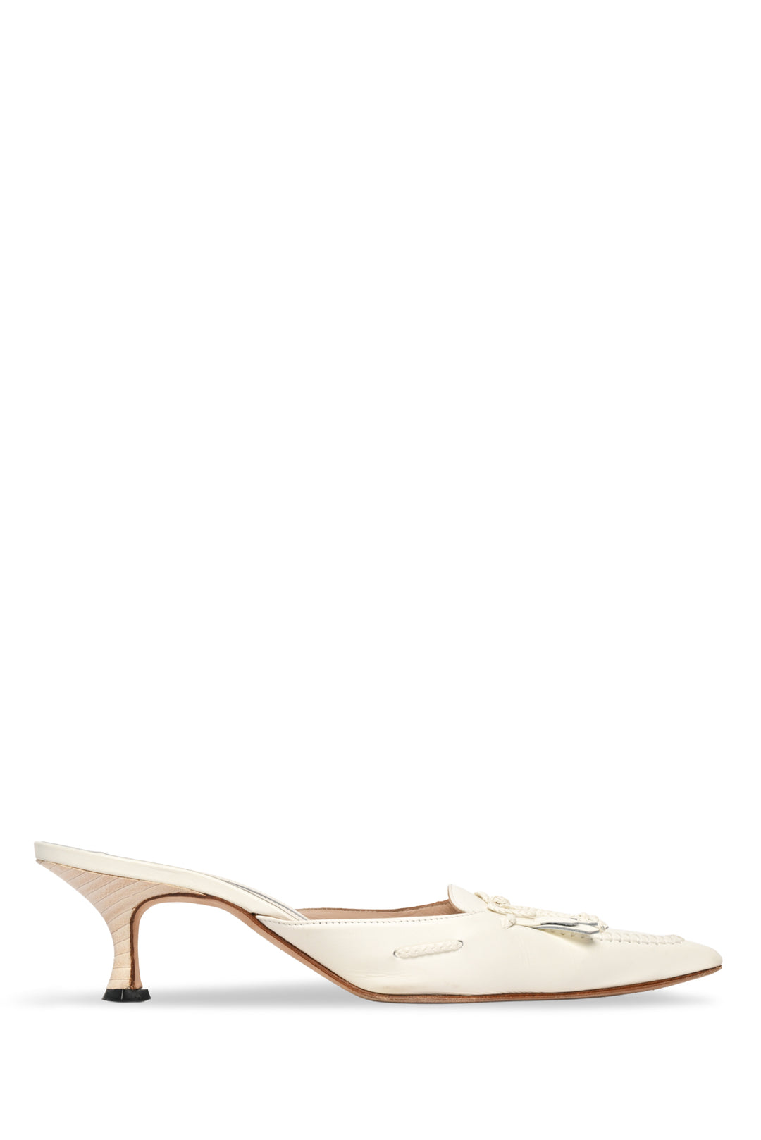 Manolo Blahnik Size 38.5 Fringe Bow Mules