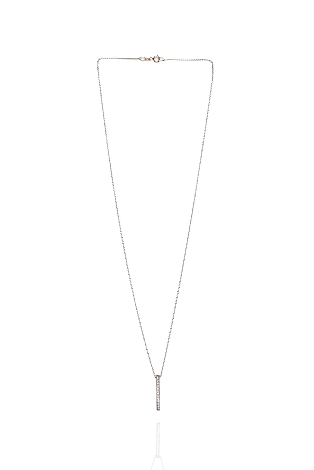 14K White Gold with Diamond Pendant Necklace