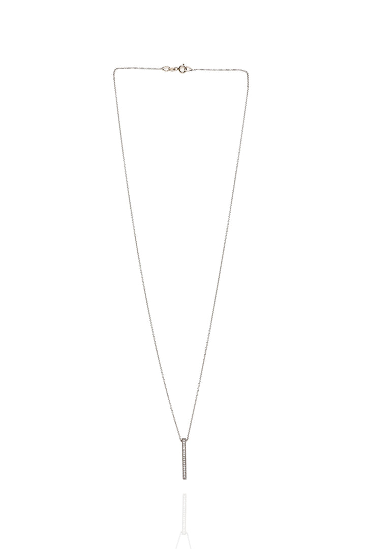 14K White Gold with Diamond Pendant Necklace