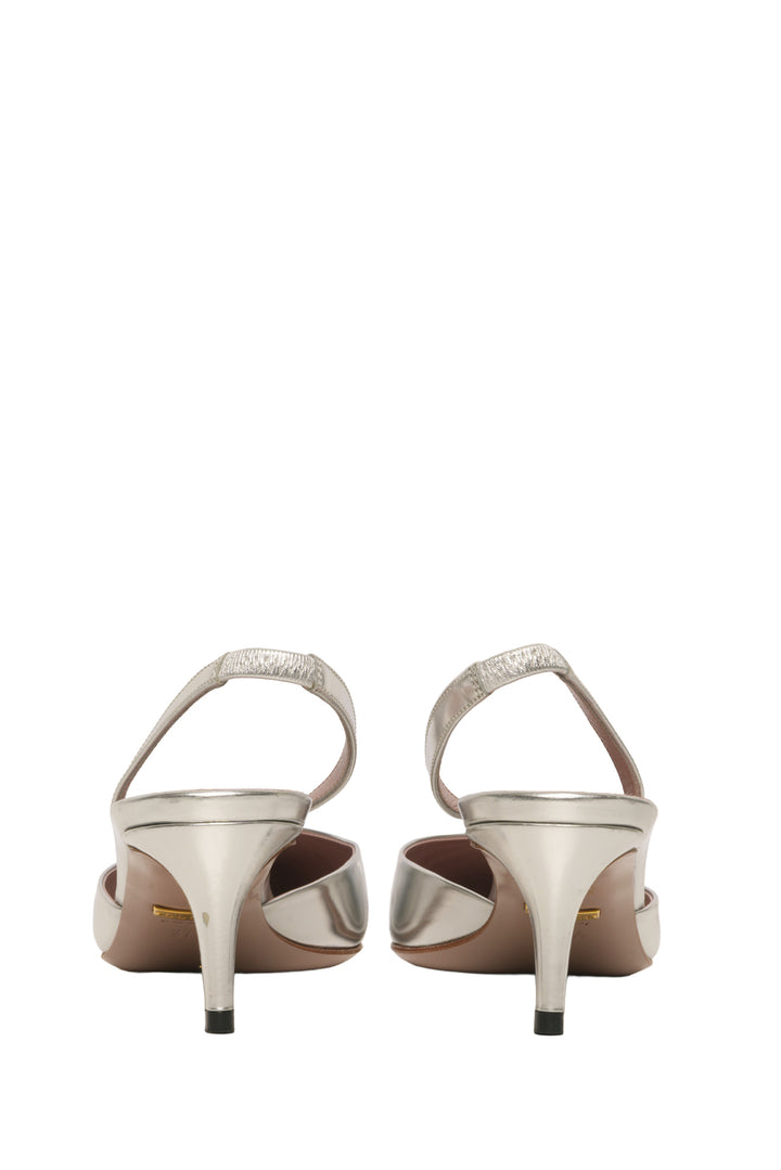 Gucci Size 37.5 Patent Leather Coline Studded Slingback Pumps