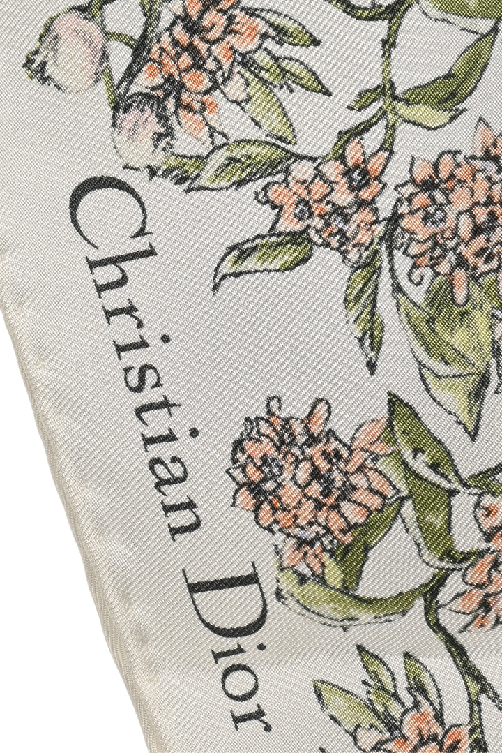 Christian Dior Floral Printed Silk Diamond Scarf