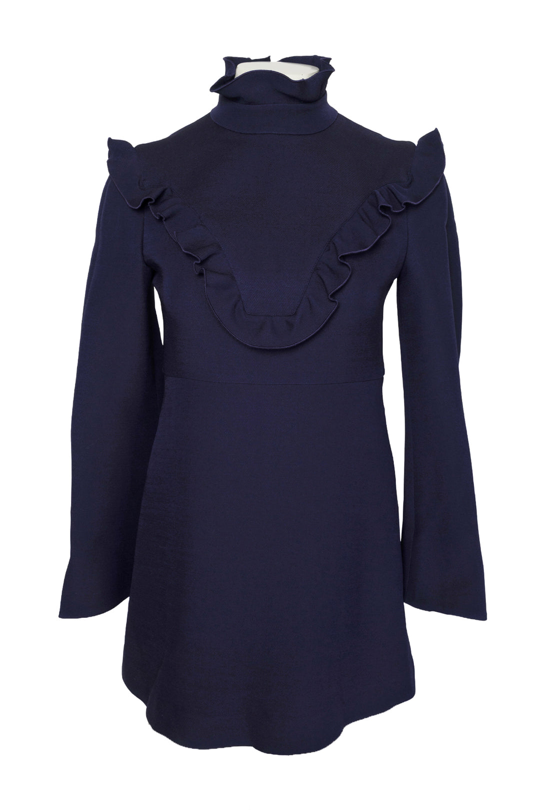 Fendi Size 36 2016 Ruffle Collar Mini Dress