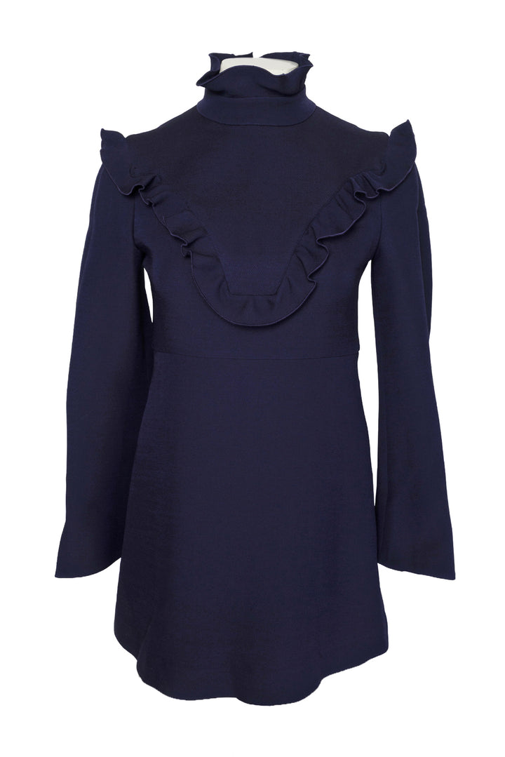 Fendi Size 36 2016 Ruffle Collar Mini Dress